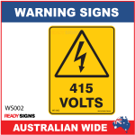 Warning Sign - WS002 - 415 VOLTS 